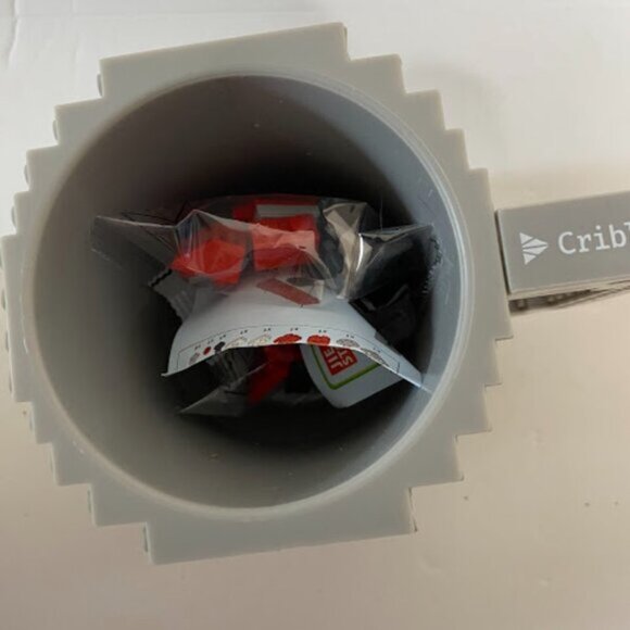 Cribl LEGO Compatible Novelty Coffee Cup Grey Build-On Brick Mug 12oz - Picture 5 of 8